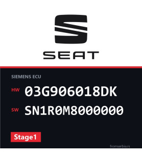 Seat Leon 03G906018DK SN1R0M8000000 Stage1 tuning file