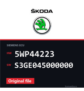 Skoda Fabia 5WP44223 S3GE045000000 original ECU file