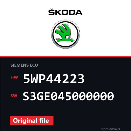 Skoda Fabia 5WP44223 S3GE045000000 original ECU file