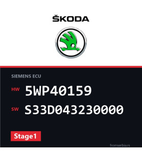 Skoda New Octavia 5WP40159 S33D043230000 Stage1 tuning file