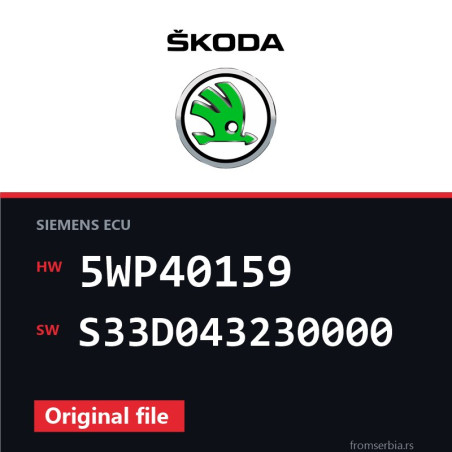 Skoda New Octavia 5WP40159 S33D043230000 original ECU file