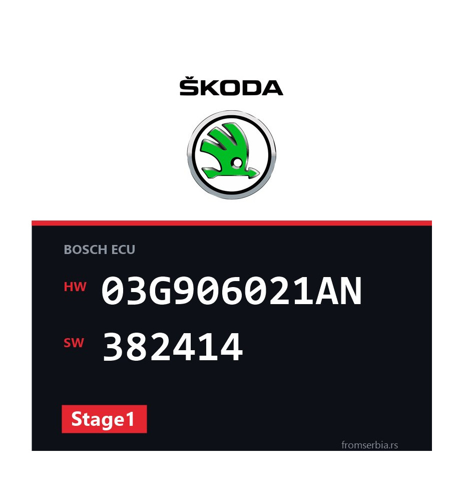 Skoda New Octavia 03G906021AN 382414 Stage1 tuning file