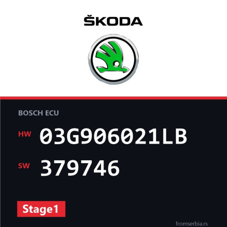 Skoda New Octavia 03G906021LB 379746 Stage1 tuning file