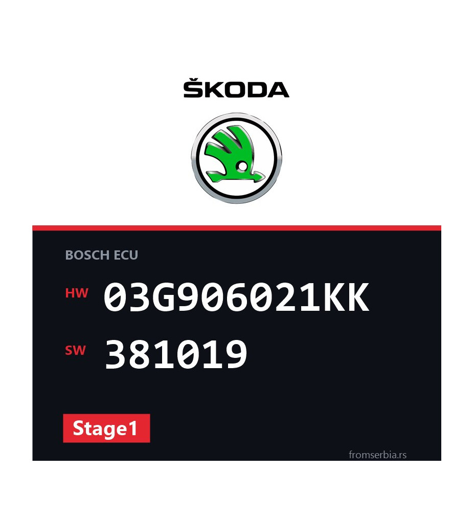 Skoda New Octavia 03G906021KK 381019 Stage1 tuning file