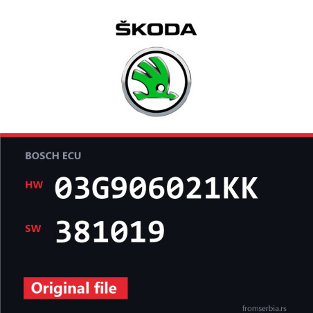 Skoda New Octavia 03G906021KK 381019 original ECU file