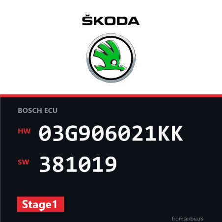 Skoda New Octavia 03G906021KK 381019 Stage1 tuning file