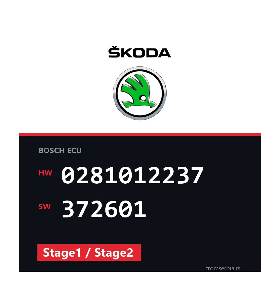 Skoda Octavia 0281012237 372601 Stage1 / Stage2 tuning file