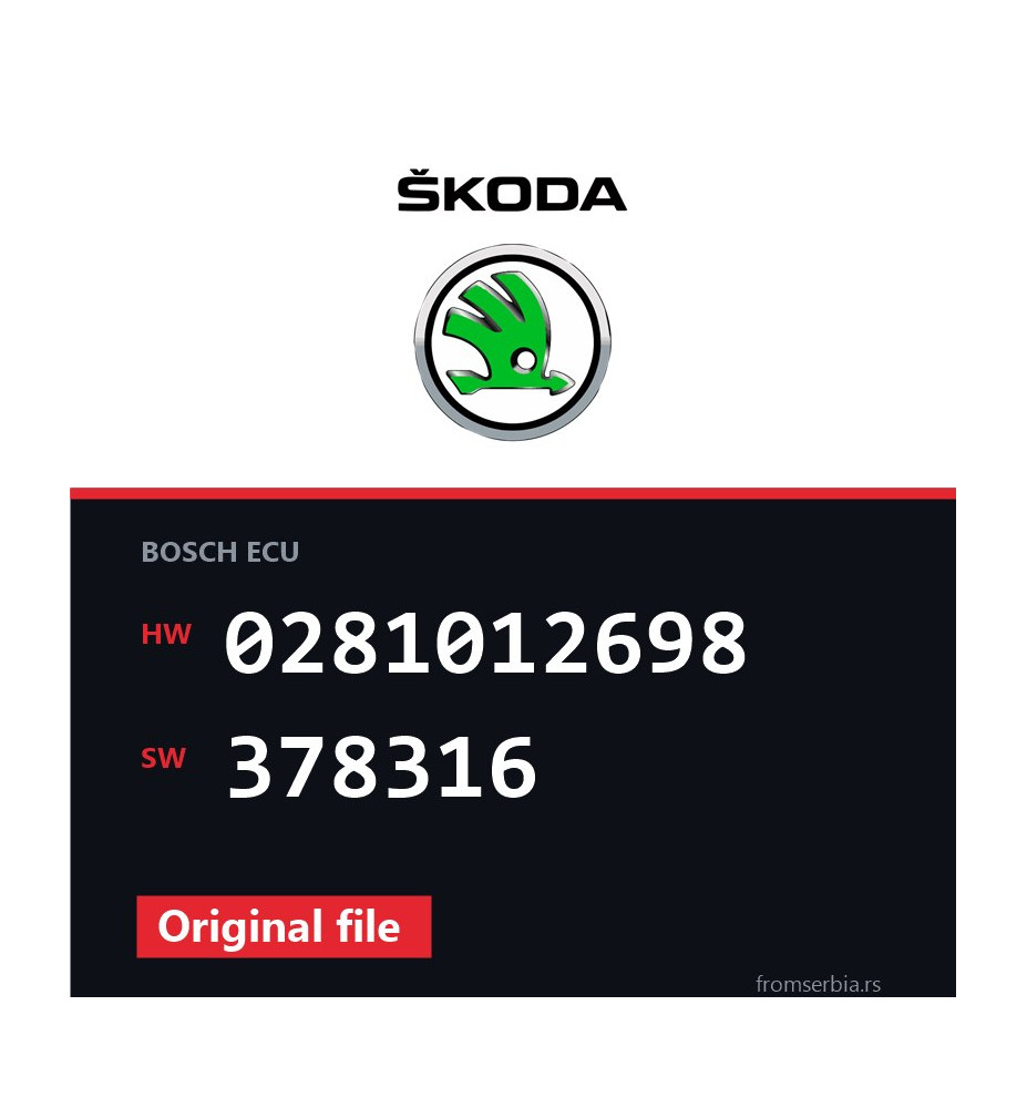 Skoda Superb 0281012698 378316 original ECU file