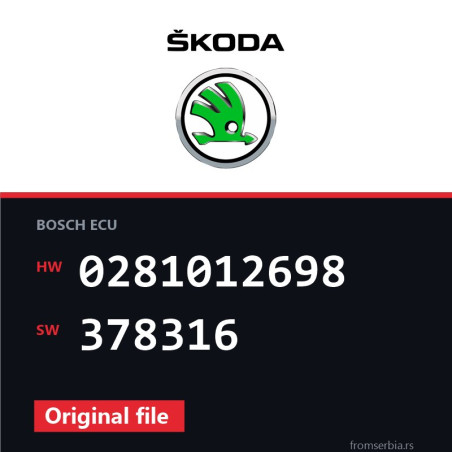 Skoda Superb 0281012698 378316 original ECU file