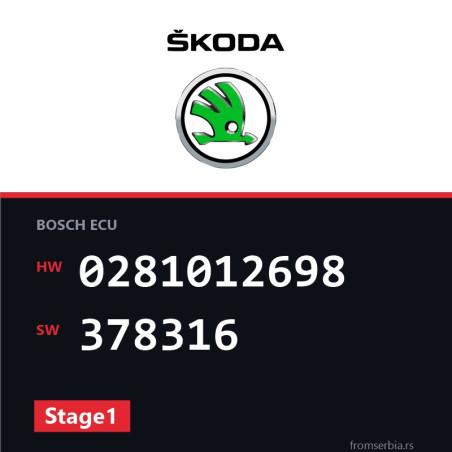 Skoda Superb 0281012698 378316 Stage1 tuning file