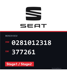 Seat Ibiza 0281012318 377261 Stage1 / Stage2 tuning file