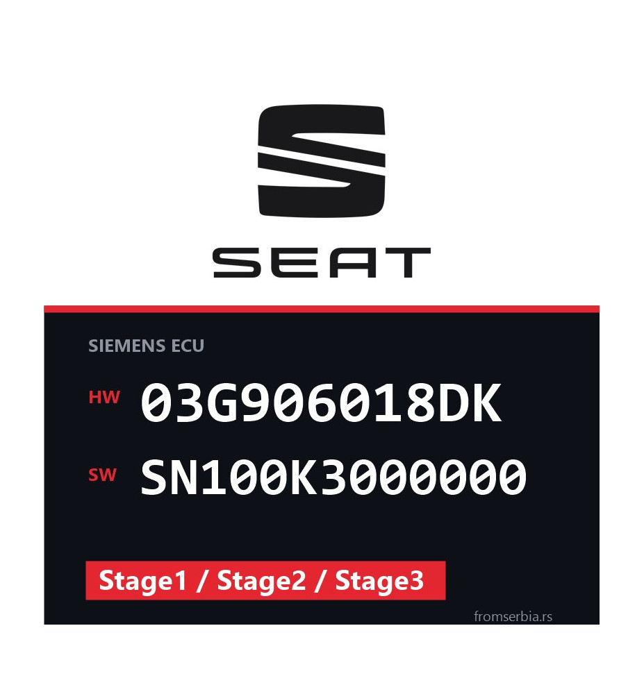 Seat 03G906018DK SN100K3000000 Stage1 / Stage2 / Stage3 file
