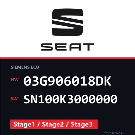 Seat 03G906018DK SN100K3000000 Stage1 / Stage2 / Stage3 file