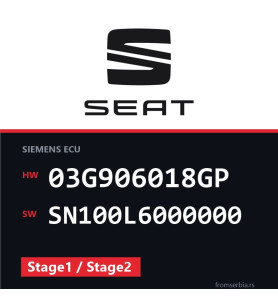 Seat Leon 03G906018GP SN100L6000000 Stage1 / Stage2 tuning file