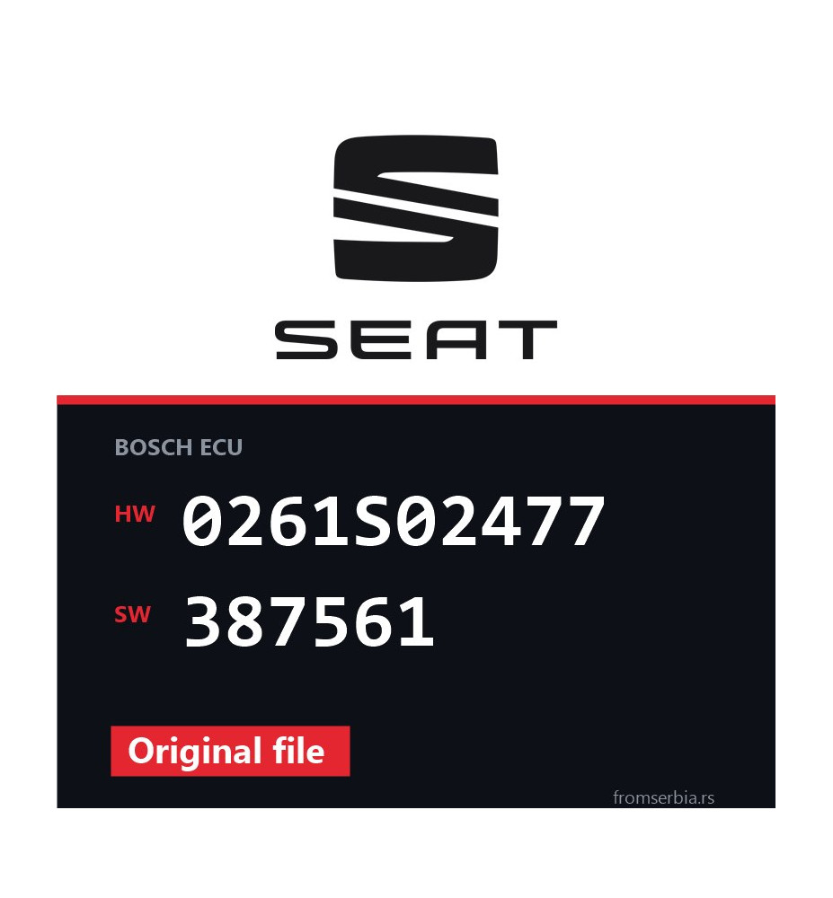 Seat Leon 0261S02477 387561 original ECU file