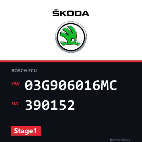Skoda New Octavia 03G906016MC 390152 Stage1 tuning file