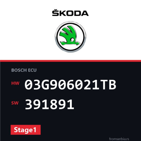 Skoda New Octavia 03G906021TB 391891 Stage1 tuning file