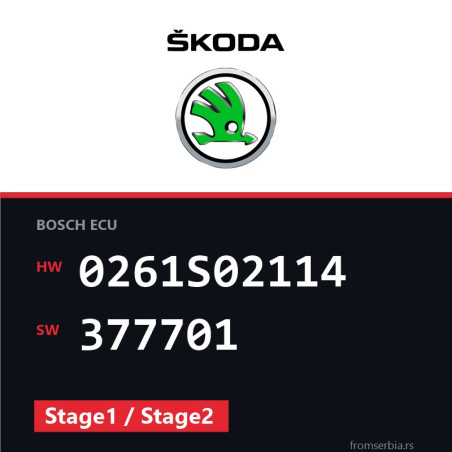 Skoda New Octavia 0261S02114 377701 Stage1 / Stage2 tuning file