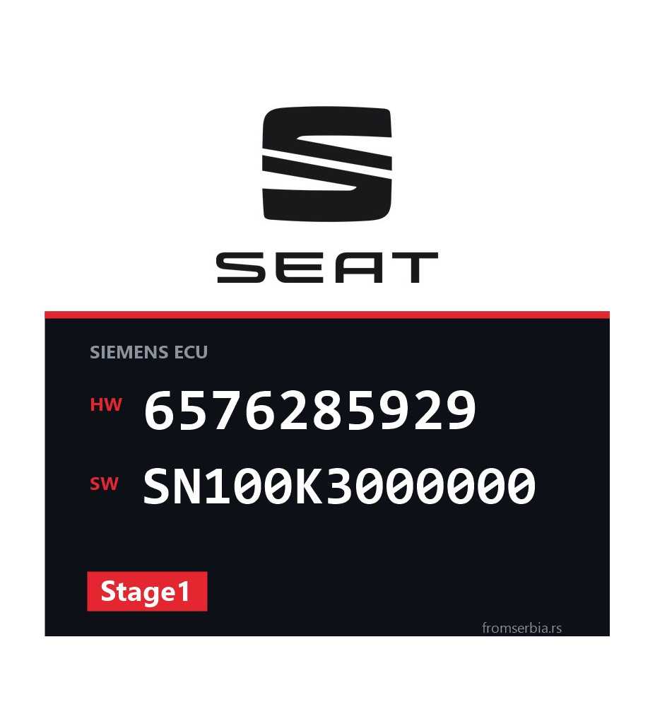 Seat Althea 6576285929 SN100K3000000 Stage1 tuning file