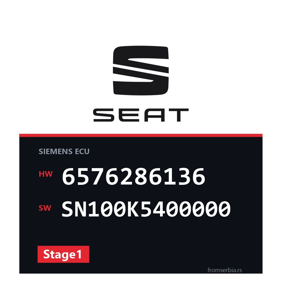 Seat Althea 6576286136 SN100K5400000 Stage1 tuning file