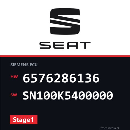 Seat Althea 6576286136 SN100K5400000 Stage1 tuning file
