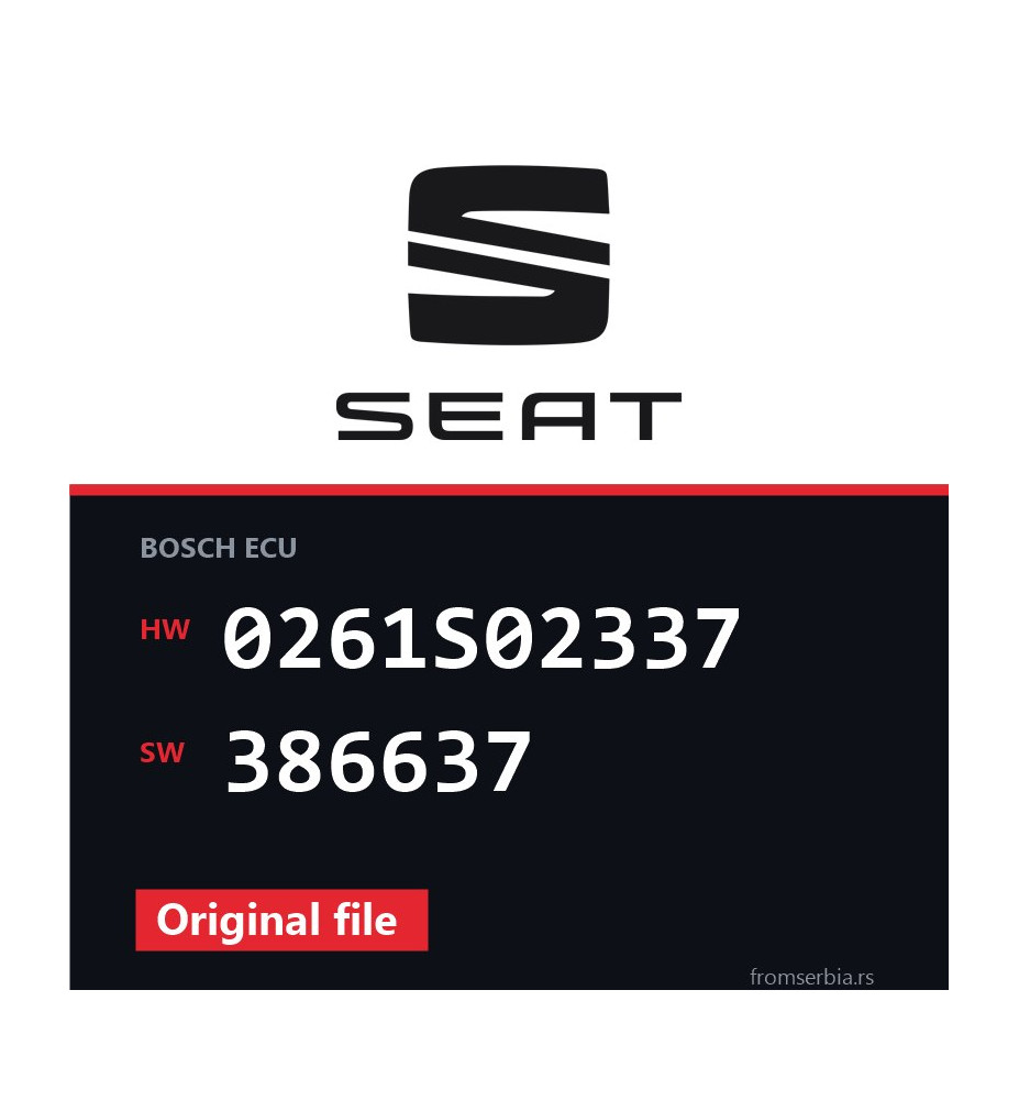 Seat Leon 0261S02337 386637 original ECU file