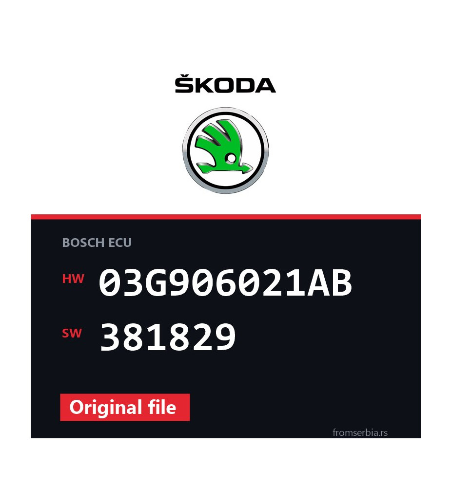 Skoda New Octavia 03G906021AB 381829 original ECU file