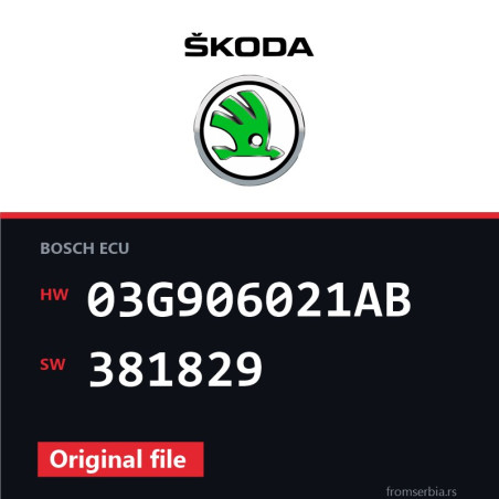 Skoda New Octavia 03G906021AB 381829 original ECU file