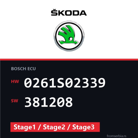 Skoda 0261S02339 381208 Stage1 / Stage2 / Stage3 file