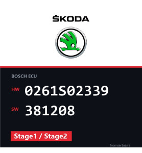Skoda New Octavia 0261S02339 381208 Stage1 / Stage2 tuning file