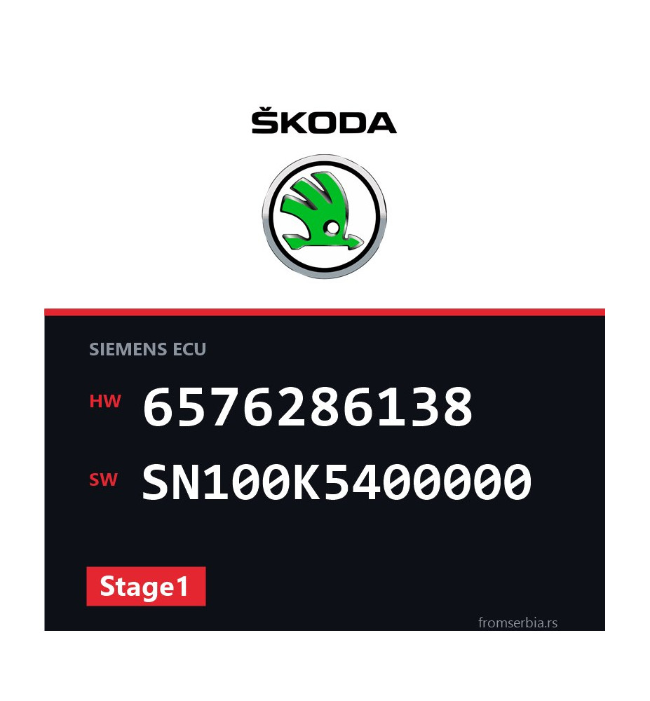 Skoda New Octavia 6576286138 SN100K5400000 Stage1 tuning file