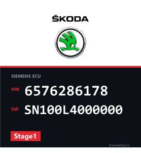 Skoda Octavia 6576286178 SN100L4000000 Stage1 tuning file