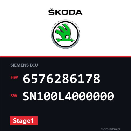 Skoda Octavia 6576286178 SN100L4000000 Stage1 tuning file