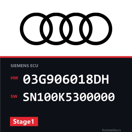 Audi A4 03G906018DH SN100K5300000 Stage1 tuning file