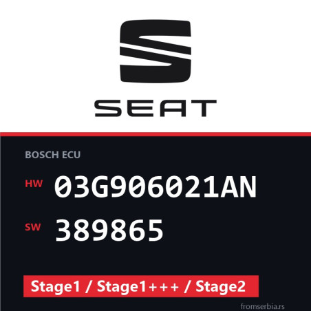 Seat 1.9 03G906021AN 389865 Stage1 / Stage1+++ / Stage2 tuning file
