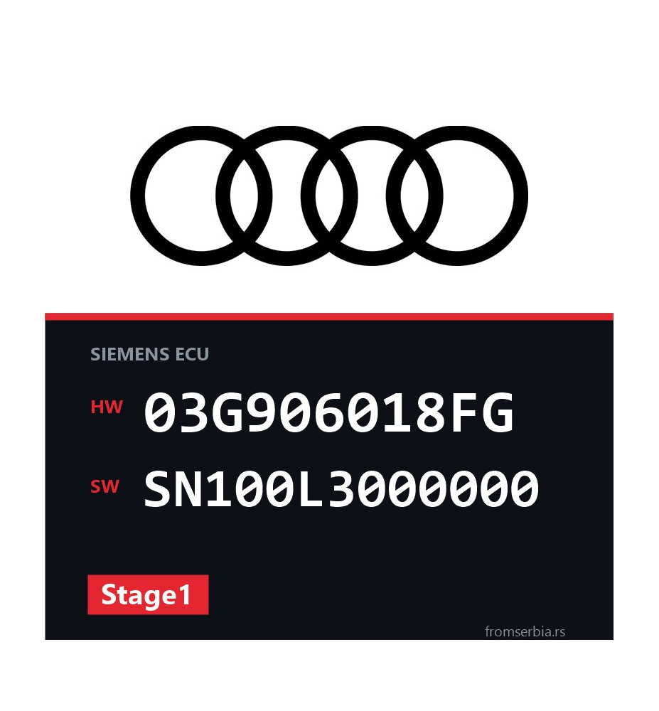 Audi A4 03G906018FG SN100L3000000 Stage1 tuning file