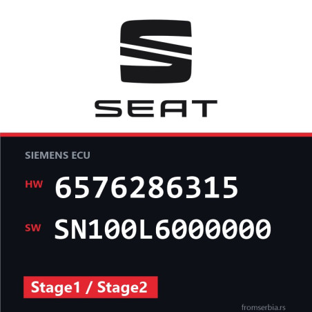 Seat Leon 6576286315 SN100L6000000 Stage1 / Stage2 tuning file