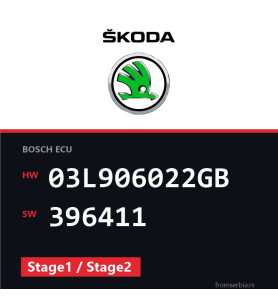 Skoda New Octavia 03L906022GB 396411 Stage1 / Stage2 tuning file