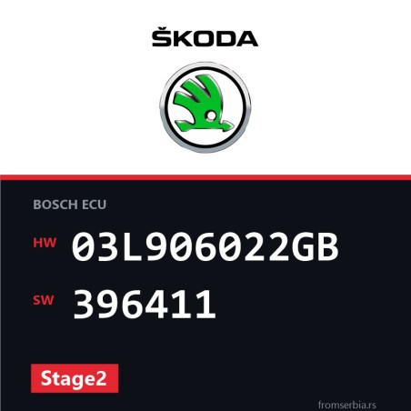 Skoda New Octavia 03L906022GB 396411 Stage2 tuning file
