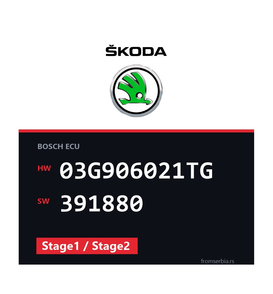 Skoda Octavia 03G906021TG 391880 Stage1 / Stage2 tuning file