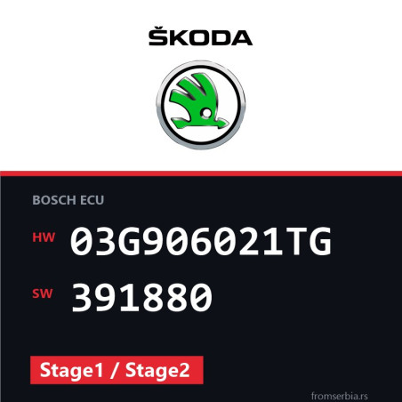 Skoda Octavia 03G906021TG 391880 Stage1 / Stage2 tuning file