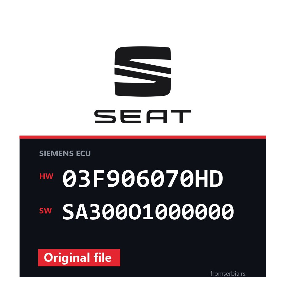 Seat 1.2tsi 03F906070HD SA300O1000000 original ECU file
