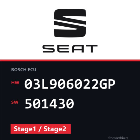 Seat Leon 03L906022GP 501430 Stage1 / Stage2 tuning file