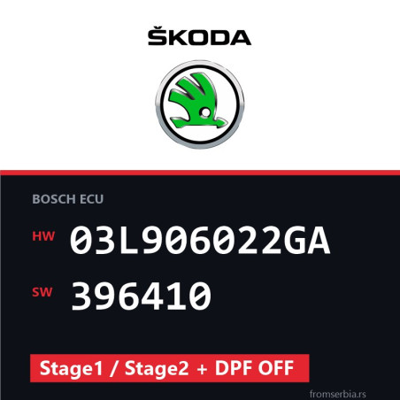 Skoda 03L906022GA 396410 Stage1 / Stage2 + DPF OFF file