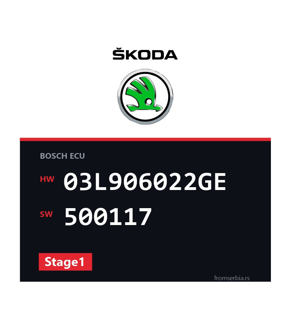 Skoda Octavia 03L906022GE 500117 Stage1 tuning file