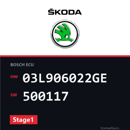 Skoda Octavia 03L906022GE 500117 Stage1 tuning file