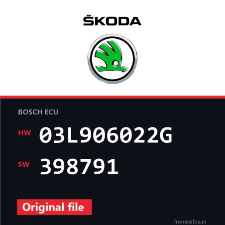 Skoda Superb 03L906022G 398791 original ECU file