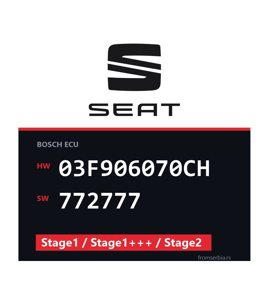 Seat Leon 03F906070CH 772777 Stage1 / Stage1+++ / Stage2 tuning file