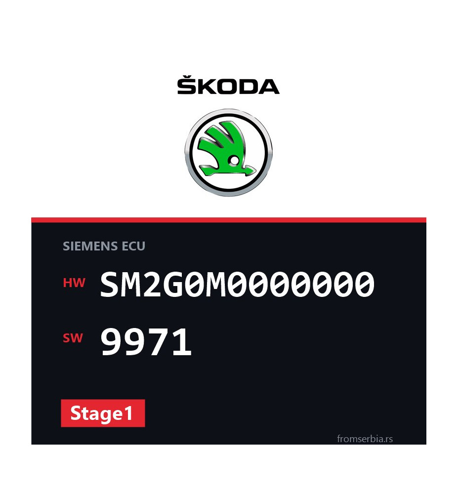 Skoda octavia SM2G0M0000000 9971 Stage1 tuning file