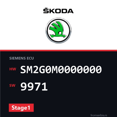 Skoda octavia SM2G0M0000000 9971 Stage1 tuning file